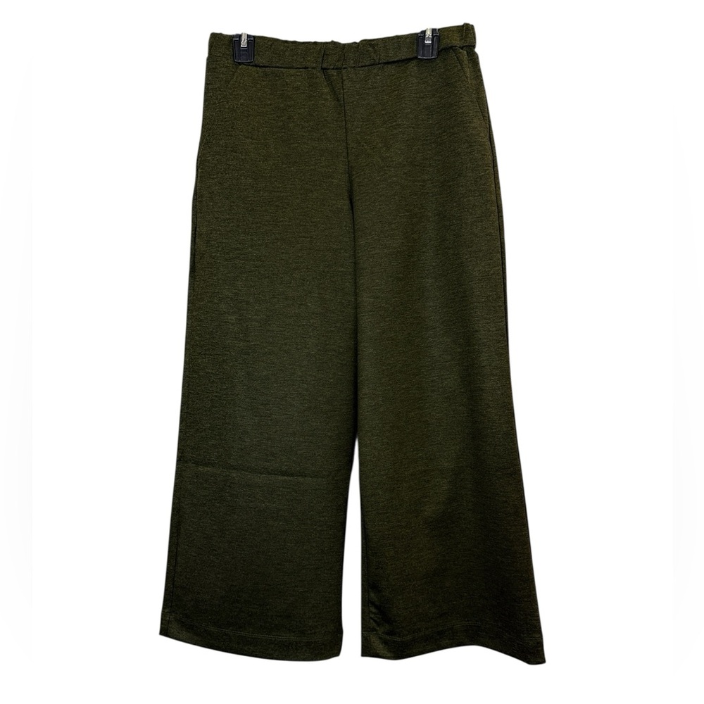 Alembika Women’s Folklore Artsy Minimalist Easy Olive Green Heathered Pants sz M